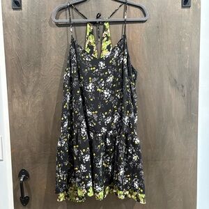 Princess Vera Wang Floral Black and Green Dress (junior size XL)